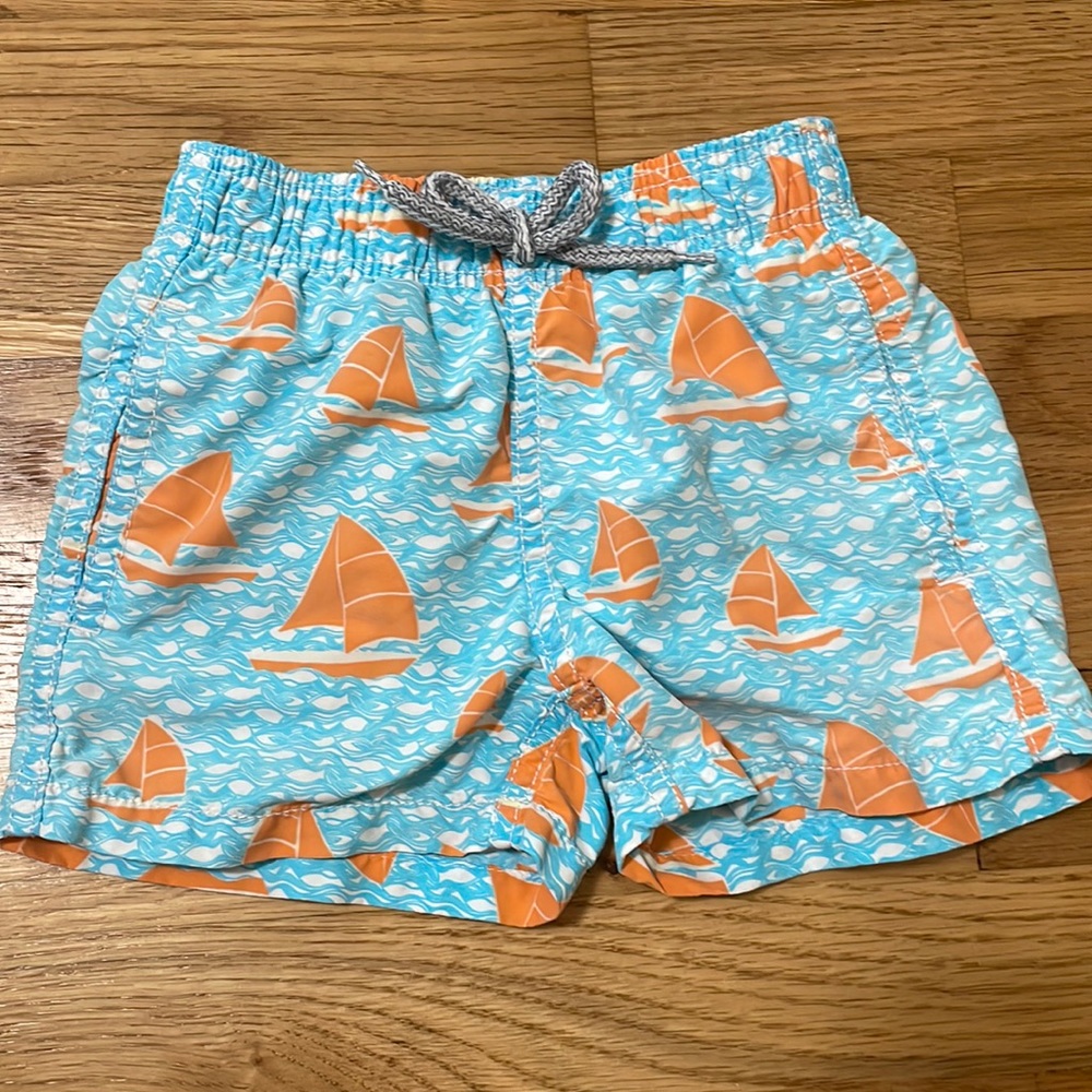 Vilebrequin Orange Sailboat Swim Trunks
